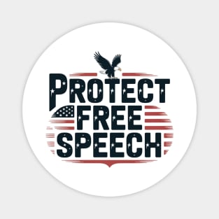 Protect Free Speech Eagle American Flag Magnet
